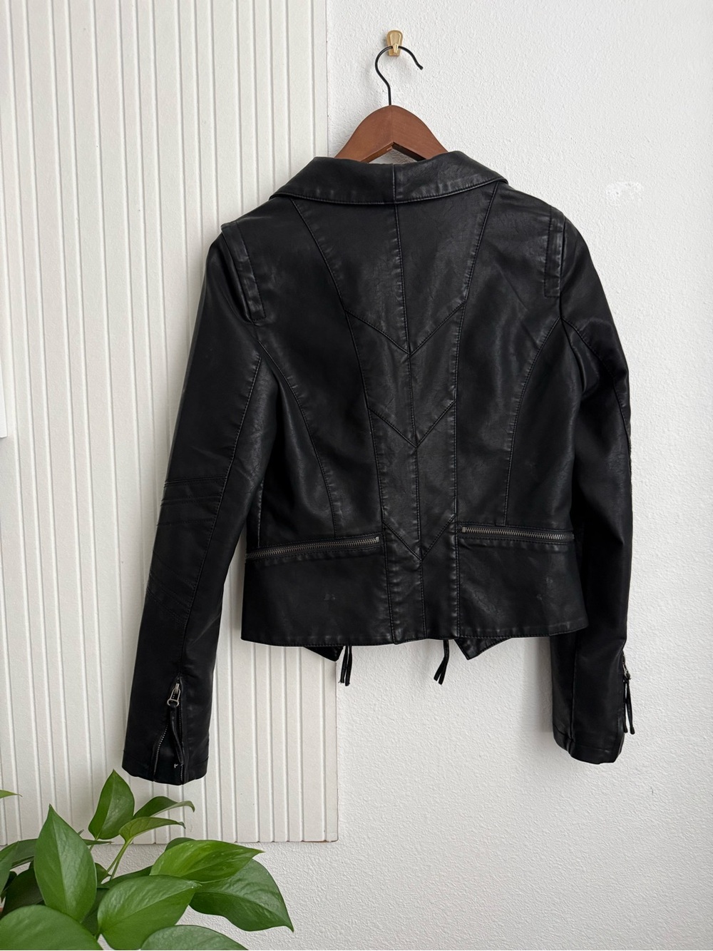 Lulus Up On A Tuesday Black Vegan Leather Jacket M - Picture 6 of 6